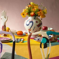 Grand Tour by Vito Nesta Alchimie vaso anfora in porcellana con decoro astratto h32cm