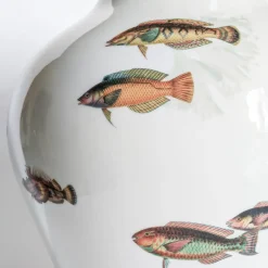 Grand Tour by Vito Nesta Amami Amphora Vaso in porcellana con pesci tropicali H32Cm