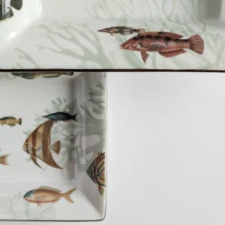 Grand Tour by Vito Nesta Amami Set di posacenere e videopoche in porcellana con pesci tropicali