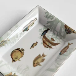 Grand Tour by Vito Nesta Amami Set di posacenere e videopoche in porcellana con pesci tropicali