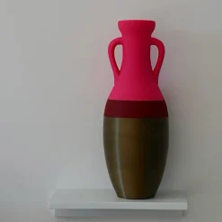 Pop Pot Anfora Giulio Cesare XL in bronzo, borgogna e fucsia