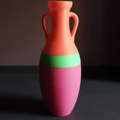 Pop Pot Anfora Giulio Cesare XL verde fucsia e arancio