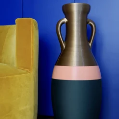 Pop Pot Anfora Giulio Cesare XXL nera, rosa e bronzo