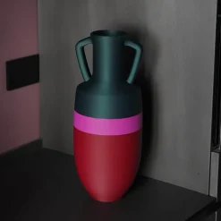 Pop Pot Anfora Ottaviano XL rossa fucsia e verde