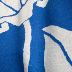 Lanificio Leo Arazzo/Coperta Radici Blu con Motivi Organici in Lana Merino