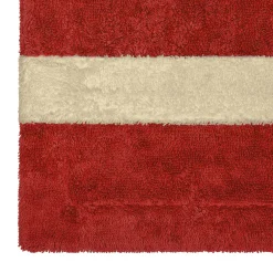 Verderoccia Asciugamano da bagno Pompidou in stile geometrico beige e corallo