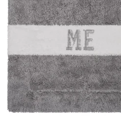 Verderoccia Asciugamano da bagno Pompidou in stile geometrico bianco e grigio