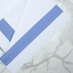 Verderoccia Asciugamano Plissè bianco e blu country