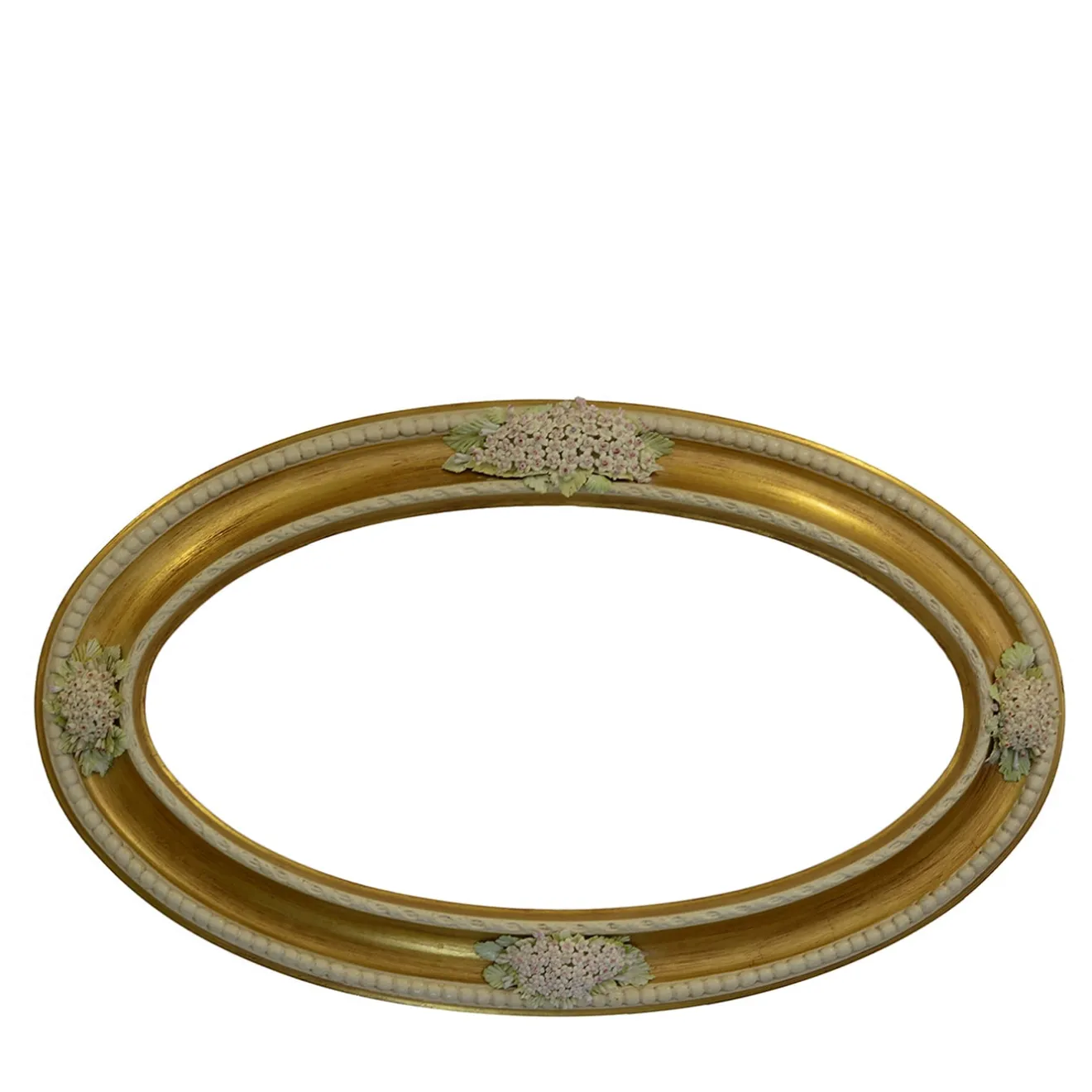 Caiafa Boccioli bianchi in cornice dorata