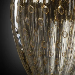 Officine di Murano 1295 Bottiglia con piede nero e oro 24KT