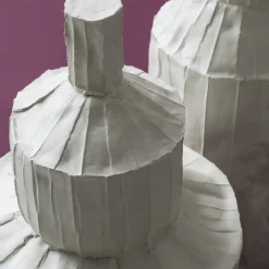 Paola Paronetto Bottiglia Fide Corteccia in Ceramica Bianca