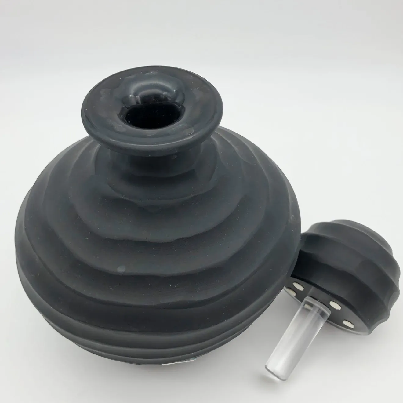 Ars Murano Bottiglia nera bassa di Achille D'Este e Renzo Vianello