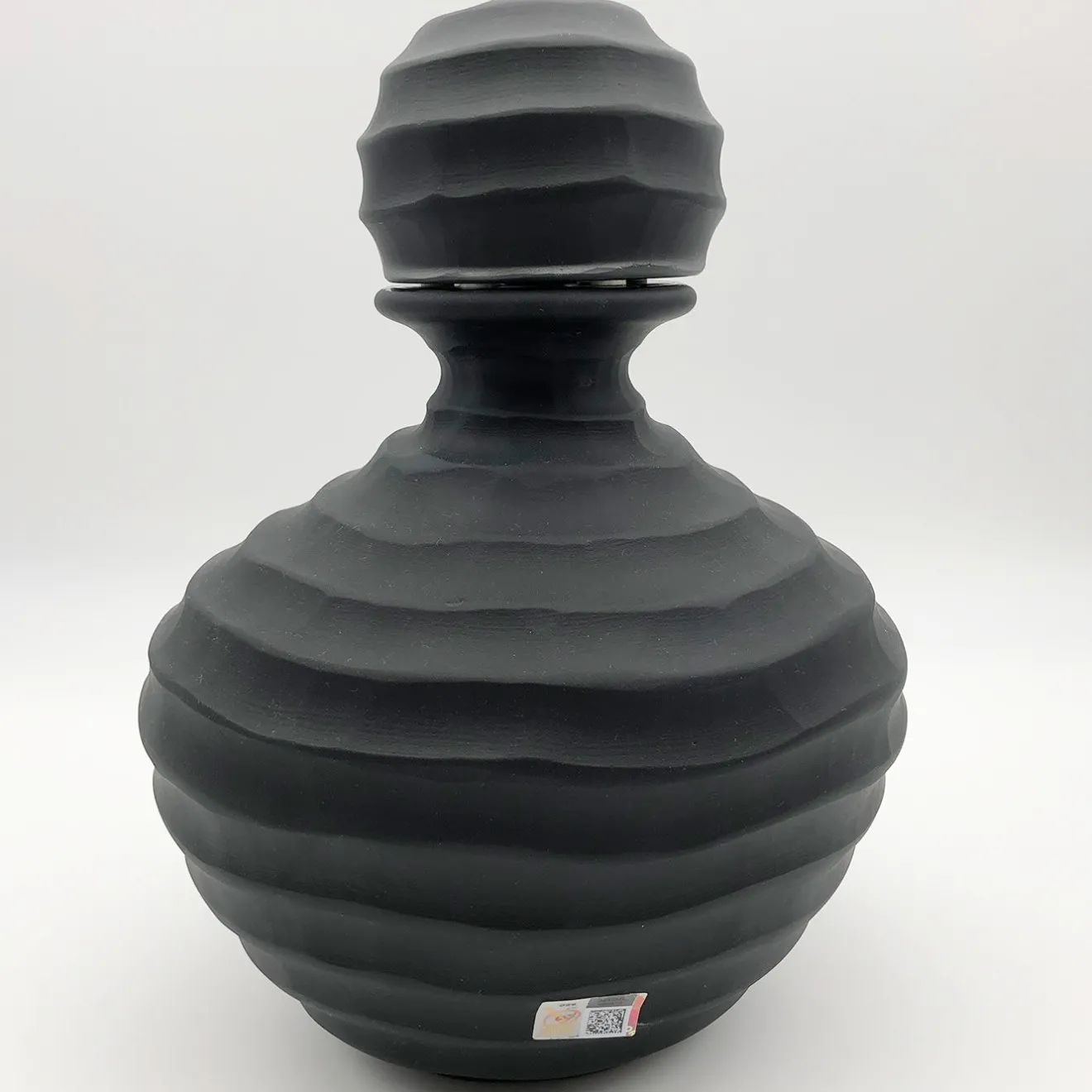 Ars Murano Bottiglia nera bassa di Achille D'Este e Renzo Vianello