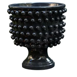 Ceramiche Ceccarelli Cachepot con texture grigio-blu