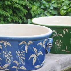 Ceramiche Ceccarelli Cachepot ovale blu Devonshire