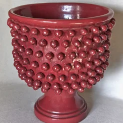 Ceramiche Ceccarelli Cachepot rosso strutturato