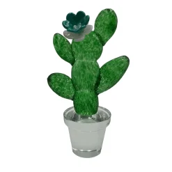 Fornace Mian Cactus di vetro con fiore blu