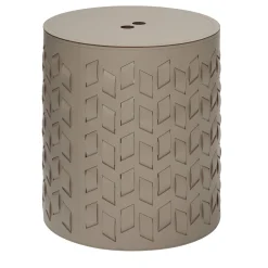 Rudi Cancun N. 13 Cesto rotondo beige con coperchio