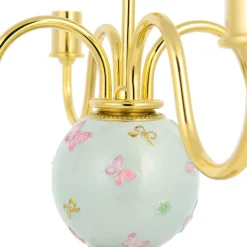 Villari CANDELABRO A FARFALLA 5 BRACCI - AZZURRO