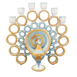 Filadelfio Todaro Candelabro Peacock Honey e Azure