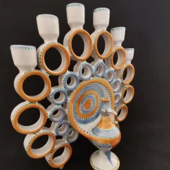 Filadelfio Todaro Candelabro Peacock Honey e Azure