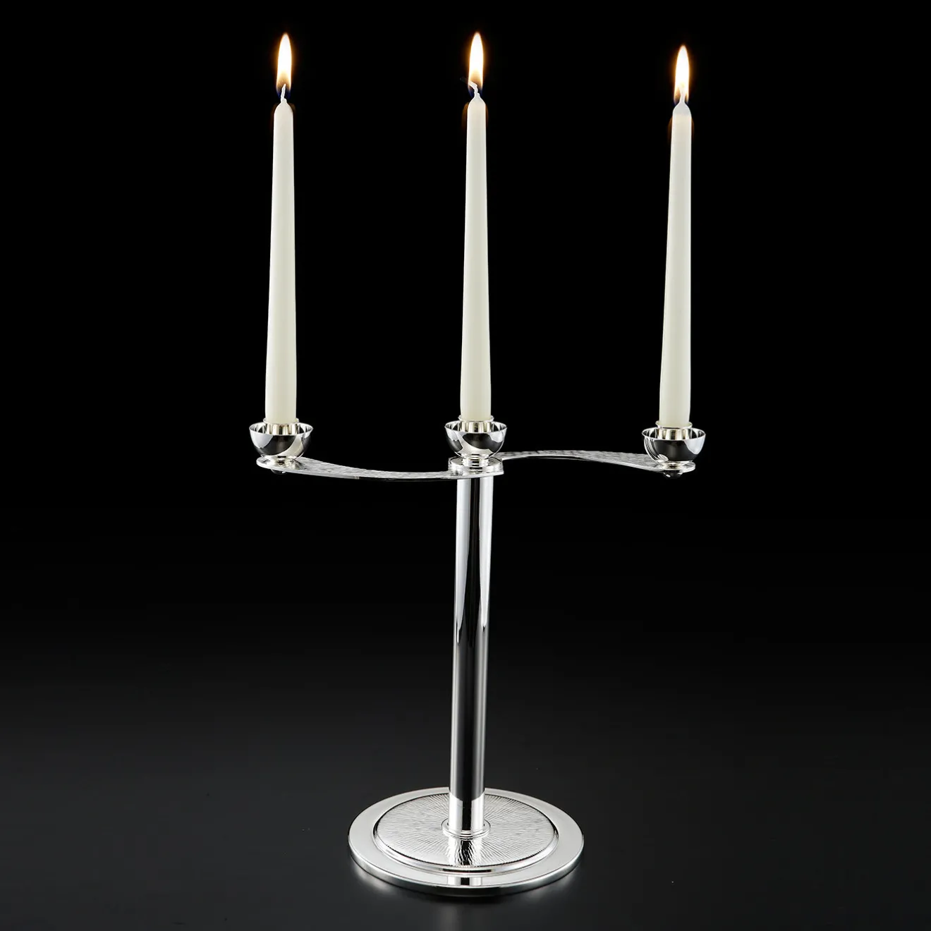 Zanetto Candelabro Soffio a 3 candele in argento