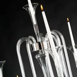 VGnewtrend Candelabro trasparente Octopus a 13 bracci