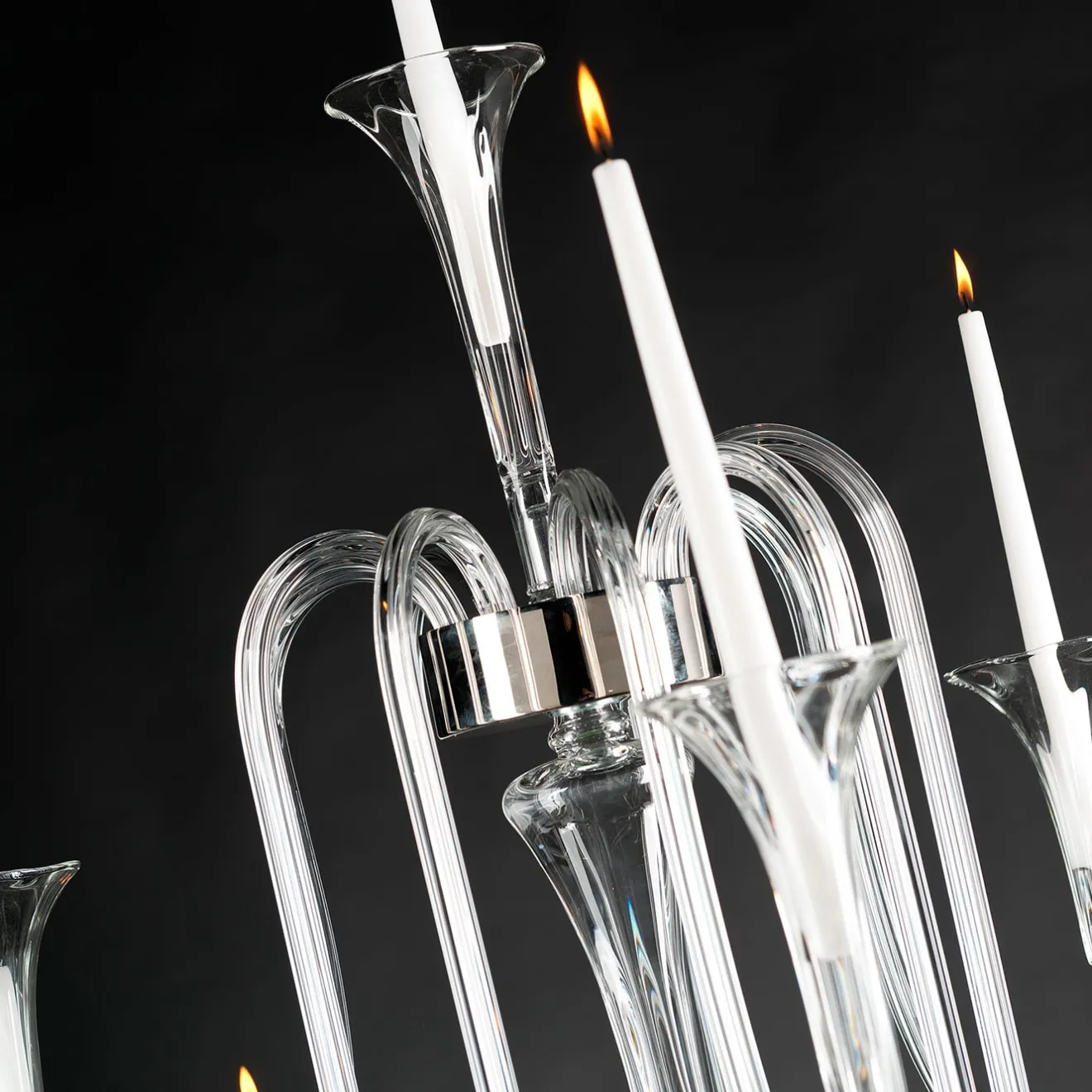 VGnewtrend Candelabro trasparente Octopus a 13 bracci