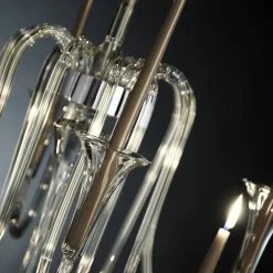 VGnewtrend Candelabro trasparente Octopus a 13 bracci