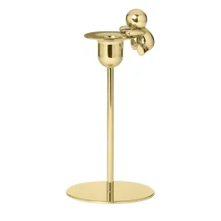 Ghidini 1961 Candeliere corto Omini Climber in ottone lucido di Stefano Giovannoni