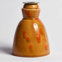 Carola fra i Trulli Candeliere in ceramica caramello con 4 candele profumate