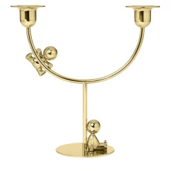 Ghidini 1961 Candeliere Omini Lazy Climber in ottone lucido di Stefano Giovannoni