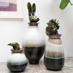 Amaaro Canopo Gallo Vaso bianco e nero #2