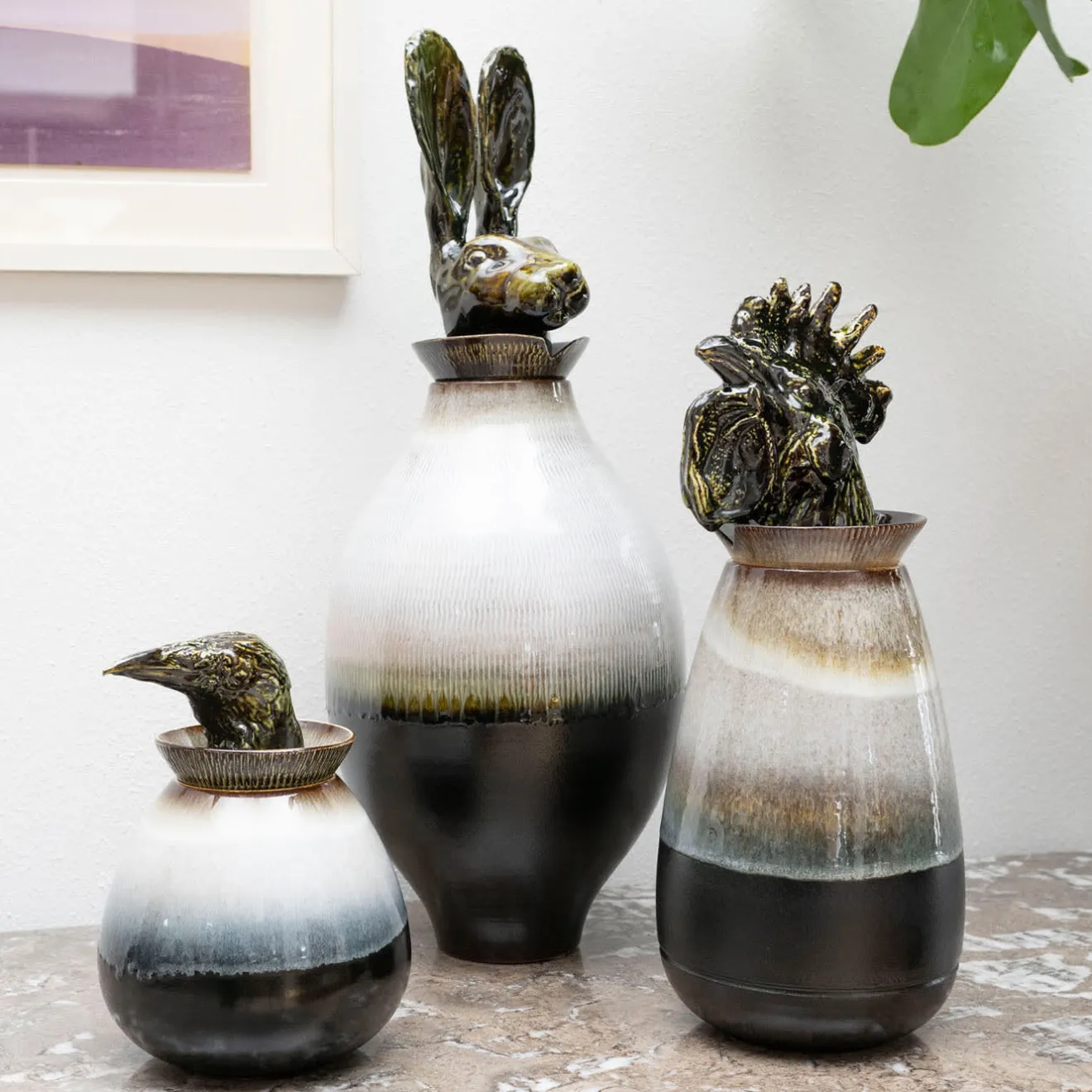 Amaaro Canopo Lepre Vaso XL bianco e nero