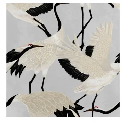 Wallpapers4Beginners Carta da Parati Asiatica con Airone Grigio