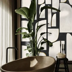 Wallpapers4Beginners Carta da parati astratta extra large in bianco e nero