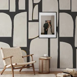 Wallpapers4Beginners Carta da parati astratta extra large in bianco e nero