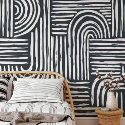 Wallpapers4Beginners Carta da parati astratta in bianco e nero