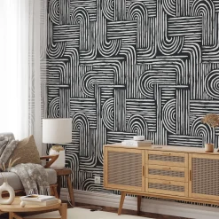 Wallpapers4Beginners Carta da parati astratta in bianco e nero