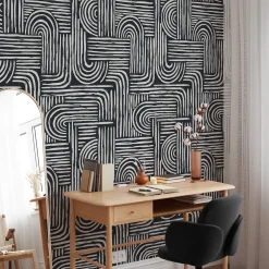 Wallpapers4Beginners Carta da parati astratta in bianco e nero