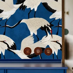 Wallpapers4Beginners Carta da Parati Blu Chinoiserie Asiatica