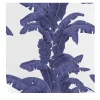 Wallpapers4Beginners Carta da parati blu con foglie tropicali