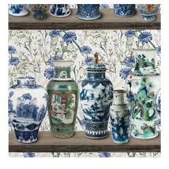 Wallpapers4Beginners Carta da Parati Chinoiserie con Vasi Ming