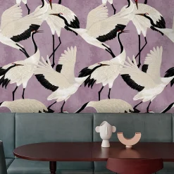 Wallpapers4Beginners Carta da Parati con Aironi Viola