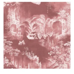 Wallpapers4Beginners Carta da parati con paesaggio orientale rosa