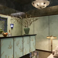 Wallpapers4Beginners Carta da Parati con Pennellate Verdi Scure ad Aquarello