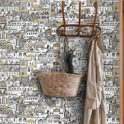 Wallpapers4Beginners Carta da Parati DIY con Paesaggio Urbano Mediterraneo