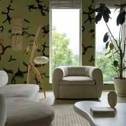 MaVoix Carta da Parati Find Me In The Dark Verde Militare di Magnus Gjoen