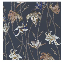 MaVoix Carta da parati Fiori Blu Ardesia