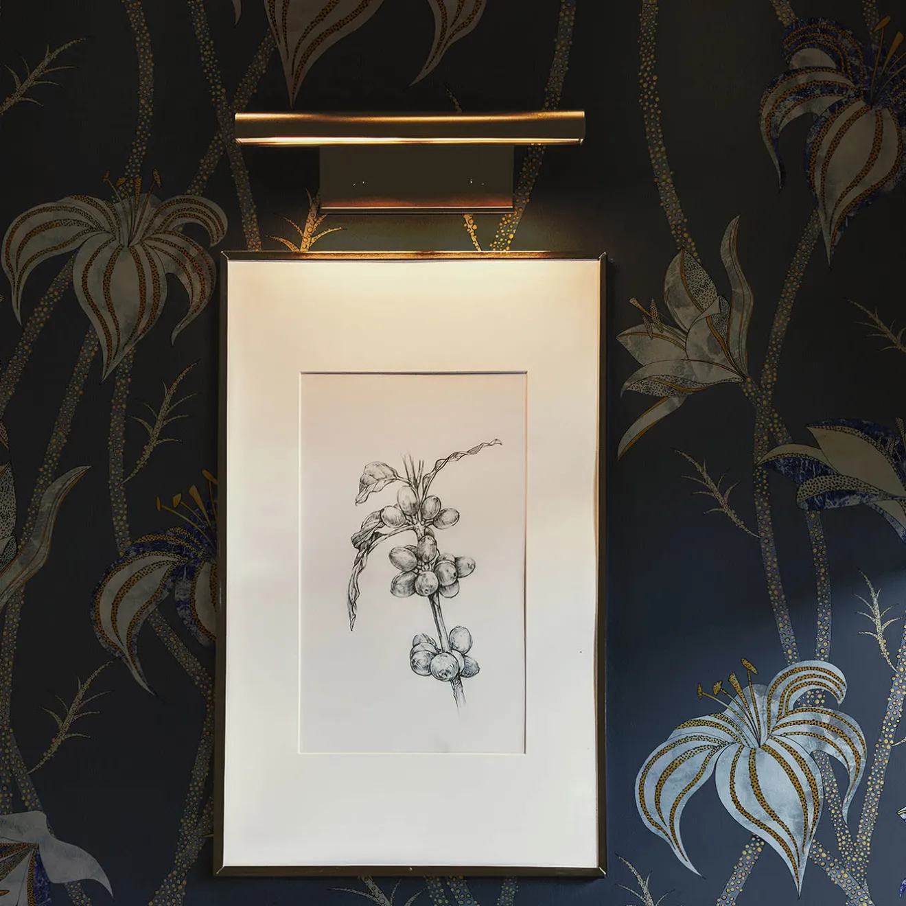 MaVoix Carta da parati Fiori Blu Ardesia